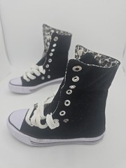 Collection’O Kids Lace Up Fashion Sneaker White, Grey, Black, Leopard Size 11