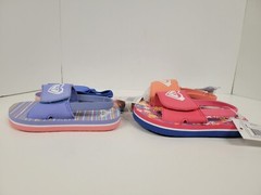 (Mismatched Color): 2 Pair Roxy Kids Pink & Blue Sandals Toddler Size 6