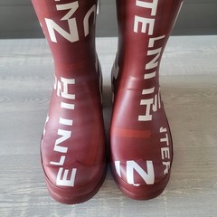 Hunter Original Kids Exploded Logo Print Tall Rain Boots US 4B / 5G EU 36 NWOT