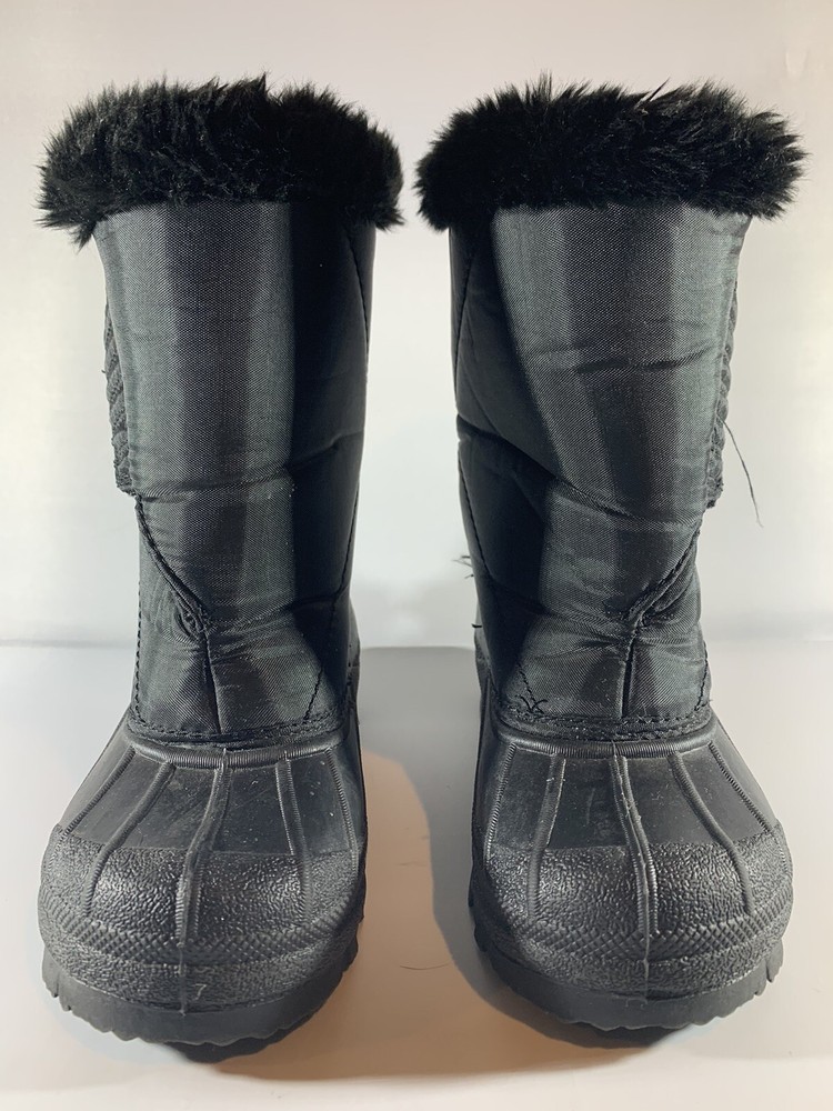 Sintetico Toddlers winter snow boots black size 10 small kids boots see photos