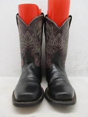ANDERSON BEAN BOOTS Black Purple Leather Cowboy Boot Youth Kids Size 3 St 2001