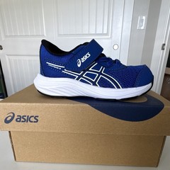 ASICS Contend 9 TS Kids Hook & Loop Sneaker Blue/White US K6 EU 22.5