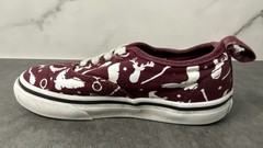 VANS x HARRY POTTER Authentic Elastic Maroon & White Toddler Slip On Sz 8.5