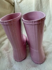 $90 Hunter Little Kid First Classic Giant Glitter Boot Light Pink US2/UK1/EU33
