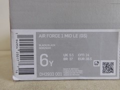 Nike Air Force 1 Mid Le (GS) All Black Black-Black Sz 6Y [DH2933-001]