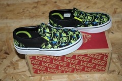 NIB VANS GLOW IN DARK HANDS CLASSIC SLIP-ON TODDLER 11 BLACK/GREEN FREE SHIPPING