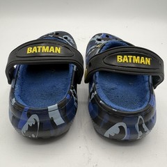 Crocs Batman Lined Clogs Kids Size C9 Blue Black Bat Logo Slip On Shoes