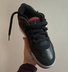 Jordan Air Jordan 4 RM (GS) Kids Sneaker Black/Red/Gray Leather Lace Up 4.5Y