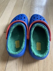 Crocs Classic Lined Clogs Shoes Kids Blue Blue/Green/Orange Size C12