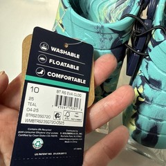 Rugged Shark Clogs Children’s Size 10 Eva Lined Slip-On Turquoise Blue Style New