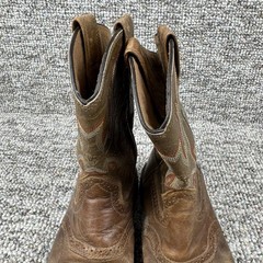 Ariat Leather Boots Youth Size 3 Workhog Cowboy Pull On Brown 10007836