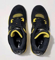 Air Jordan 4 Retro Thunder 2023 GS Black B-Grade Kids Shoes Sz 7Y (408452-017)