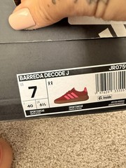 adidas Barreda Decode J Unisex Kids Sneaker Red Pink Low Top US 7 JR0759