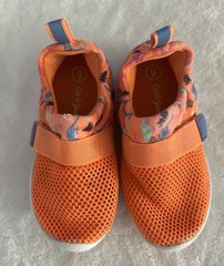Cat & Jack Orange Mesh Slip-On Water Shoes Kids Size 9 Adjustable Strap Preowned