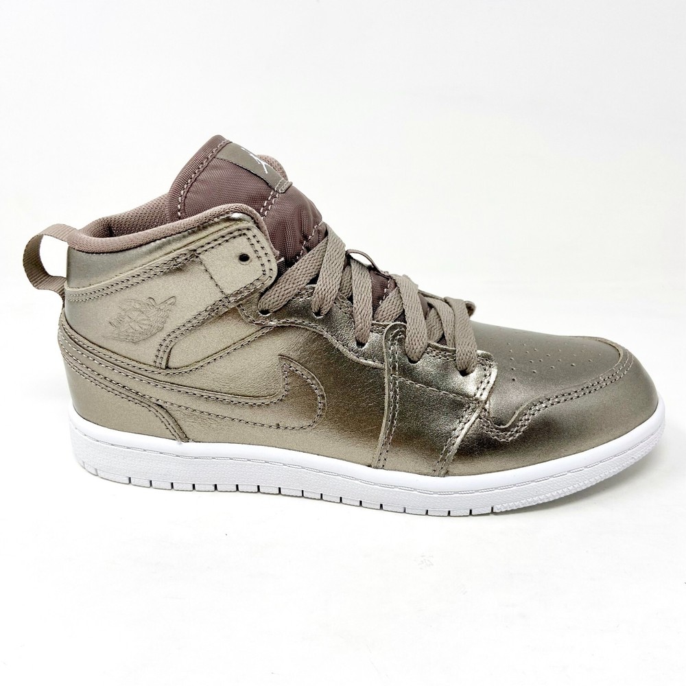Jordan 1 Mid SE PS Sepia Stone White Noble Preschool Kids Sneakers AV5173 200