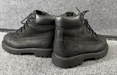 Timberland 12807 Combat Black Leather Unisex Kids Boots Lace Up Non-Slip US 10