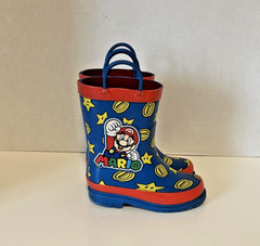 Nintendo Super Mario Character Printed Waterproof Easy-on Handle Rain Boots Sz8