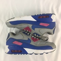 NIKE AIR MAX 90 LTR YOUTH / WOMENS BLUE PINK GRAY 833376-008 USED