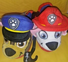Paw Patrol Big Head Slippers With Chase and Marshall Size 7/8