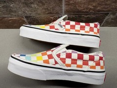 Vans “Off The Wall” Classic Slip-On Sneakers Kids Size 11 Rainbow Checkerboard