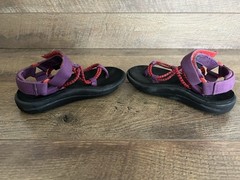 Teva Voya Infinity Children’s Sandals Sz 11 – Black, Red, Purple – Adj Strap