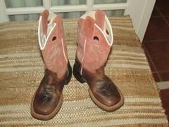 Cody James Inlay BBSC1943 Brown Pull On Square Toe Western Boots Kids Size 10