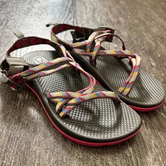 Chaco Sandals Kids Junior Multi Color Straps Gray Pink Athletic Sport Size 3