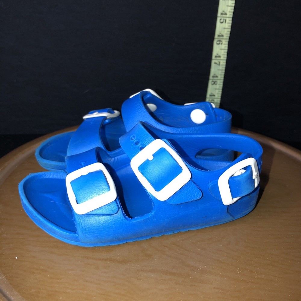 Birkenstock Kids Size 24 Blue Two Straps With Heel Strap