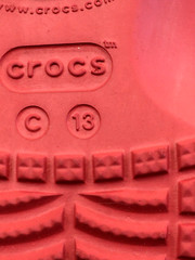 Crocs Classic Clogs Child Size 13 Red Fair Isle Print Mules Holiday Sweater
