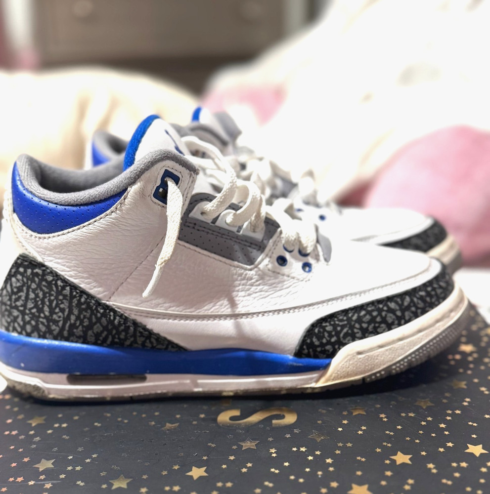 Nike Air Jordan 3 Retro „Racer Blue“ High Top Lace Up Sneaker Size 7Y 398614-145