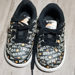 Nike Air Force 1 Just Do It Sneaker Black & Orange Low AF1 Low Top 5c