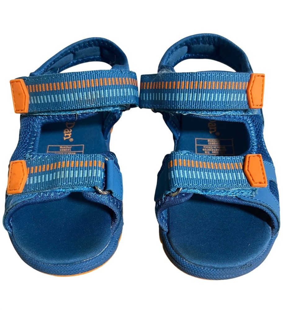 Lily & Dan Kids Blue & Orange Adjustable Strap Sandals US Size 7/8