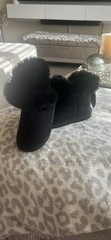 Kids Size 10 Black Furry Boots First Steps