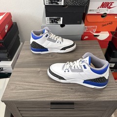 Nike Air Jordan 3 Retro Size 5Y Racer Blue White Youth Shoes