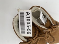 Gap Shearling Style Boots Kids Size 7 Brown Faux Suede Lace Up Ankle Winter