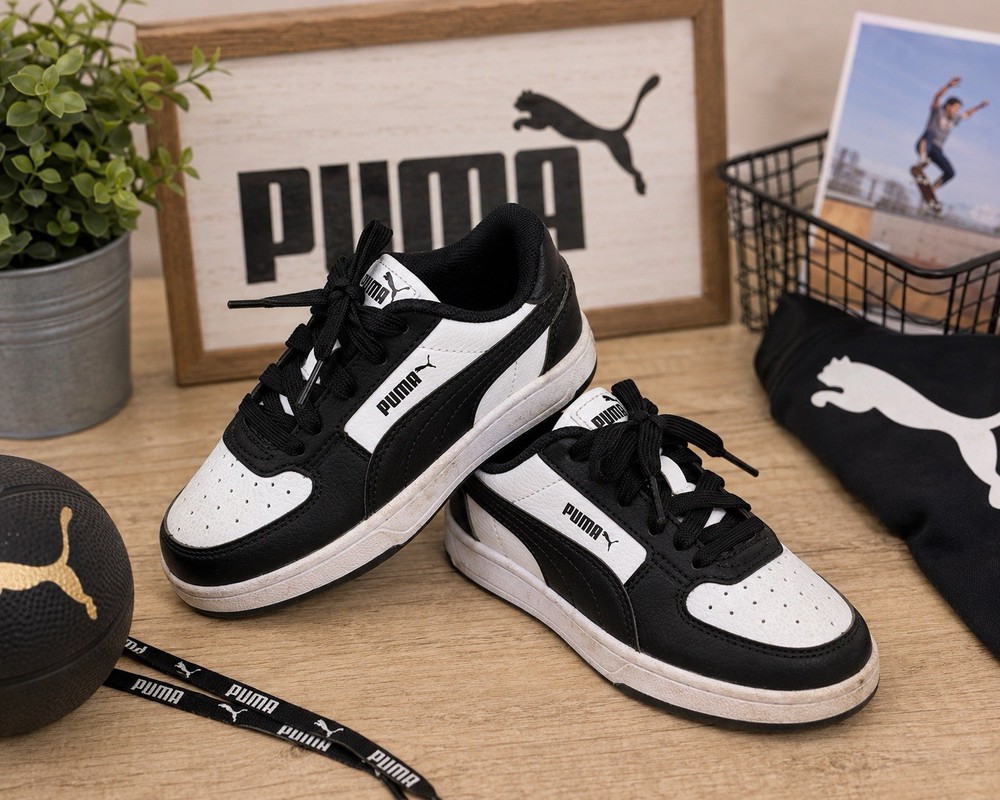 Puma Caven 2.0 Kids Black White Sneakers Size 11C 393838-26