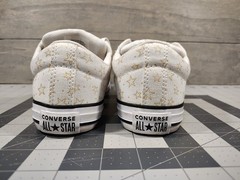 Converse Classic Chuck T Low White All Stars Junior Gold Stars Size 3.5 Youth
