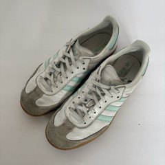 Adidas Kid’s Samba OG J White Semi Flash Aqua Blue 5.5 Sneakers Skater Preppy