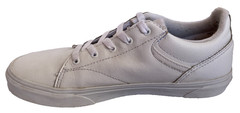 VANS Kids Seldan White Leather Lace Up Sneakers Shoes (Youth Size 6)