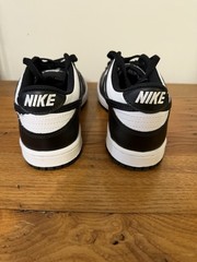 Nike Nike Dunk Low (GS) Black/White Leather 5.5Y Low Top Lace Up Sneakers