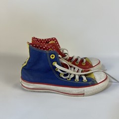 Converse All Star Kids Unisex Low Top Tennis Shoes Red Blue & Yellow W Hearts