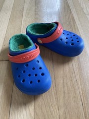 Crocs Classic Lined Clogs Shoes Kids Blue Blue/Green/Orange Size C12