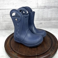 Crocs Kids’ Handle It Rain Boot Pull On Navy Blue Size 10C Outdoor Shoes Toddler