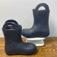 Crocs Handle It Rain Boot Navy Blue Kids Size C13 Waterproof Pull On Shoes