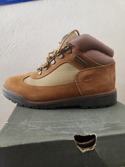 Timberland 40929 Jr Brown Beige Leather Lace-Up Ankle Boots Kids US 7 EU 40