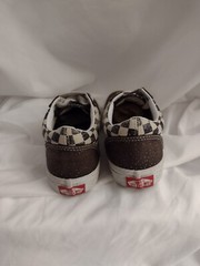 Van’s Off The Wall Distressed Checked Kids Skate Board Sneakers