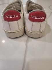 Veja kids esplar touch strap sneakers white with red and navy accents size 25