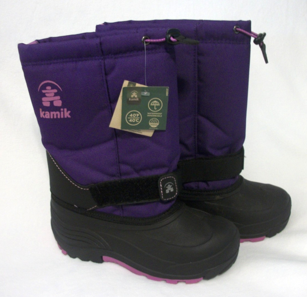NEW KAMIK CHILDS SIZE 5 WATERPROOF WITH REMOVABLE FELT LINERS WINTER SNOW BOOTS