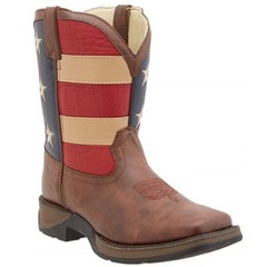 Durango Children’s 8″ Square Toe Patriotic Western Flag Boots BT245C / BT245Y