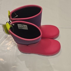 Western Chief Puddle Patch Pink/Purple Kids Rain Boots Rubber US 2 EU 33